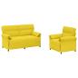 Preview: Sofa Set 2 stk. Helles Gelb Stoff
