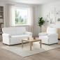 Preview: ARDEBO.de - Sofa Set 2 stk. Weiß Stoff