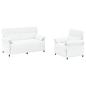 Preview: Sofa Set 2 stk. Weiß Stoff
