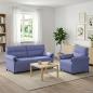 Preview: ARDEBO.de - Sofa Set 2 stk. Jeans blau Stoff
