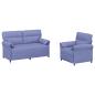Preview: Sofa Set 2 stk. Jeans blau Stoff