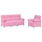Preview: Sofa Set 2 stk. Rosa Stoff