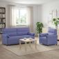 Preview: ARDEBO.de - Sofa Set 2 stk. Jeans blau Stoff