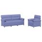 Preview: Sofa Set 2 stk. Jeans blau Stoff
