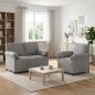 Preview: ARDEBO.de - Sofa Set 2 stk. Hellgrau Samt