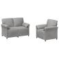 Preview: Sofa Set 2 stk. Hellgrau Samt