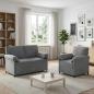 Preview: ARDEBO.de - Sofa Set 2 stk. Dunkelgrau Samt