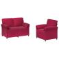 Preview: Sofa Set 2 stk. Weinrot Samt