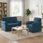 Preview: ARDEBO.de - Sofa Set 2 stk. Blau Samt