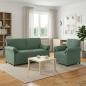 Preview: ARDEBO.de - Sofa Set 2 stk. Meergrün Samt