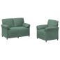 Preview: Sofa Set 2 stk. Meergrün Samt
