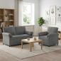 Preview: ARDEBO.de - Sofa Set 2 stk. Dunkelgrau Samt