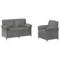 Preview: Sofa Set 2 stk. Dunkelgrau Samt