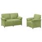 Preview: Sofa Set 2 stk. Hellgrün Samt