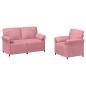 Preview: Sofa Set 2 stk. Rosa Samt