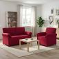 Preview: ARDEBO.de - Sofa Set 2 stk. Weinrot Samt