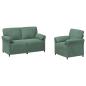 Preview: Sofa Set 2 stk. Meergrün Samt