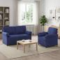 Preview: ARDEBO.de - Sofa Set 2 stk. Polizeiblau Samt