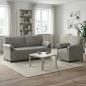 Preview: ARDEBO.de - Sofa Set 2 stk. Hellgrau Samt