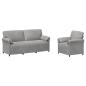 Preview: Sofa Set 2 stk. Hellgrau Samt
