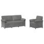 Preview: Sofa Set 2 stk. Dunkelgrau Samt