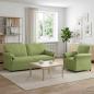 Preview: ARDEBO.de - Sofa Set 2 stk. Hellgrün Samt