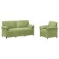 Preview: Sofa Set 2 stk. Hellgrün Samt