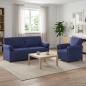 Preview: ARDEBO.de - Sofa Set 2 stk. Polizeiblau Samt