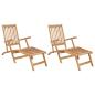 Preview: Faltbarer Deckstuhl 2 pcs Natur Massivholz Teak