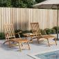 Preview: ARDEBO.de - Klappdeckstuhl mit Tisch 2 pcs Natur Massivholz Teak