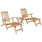 Preview: Klappdeckstuhl mit Tisch 2 pcs Natur Massivholz Teak