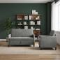 Preview: Sofa Set mit Stauraum 2 stk. Dunkelgrau Polyester