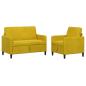 Preview: Sofa Set mit Stauraum 2 stk. Gelb Polyester