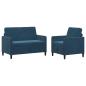 Preview: Sofa Set mit Stauraum 2 stk. Blau Polyester