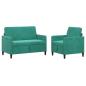 Preview: Sofa Set mit Stauraum 2 stk. Türkis Polyester