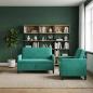 Preview: Sofa Set mit Stauraum 2 stk. Türkis Polyester