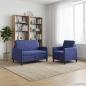 Preview: ARDEBO.de - Sofa Set mit Stauraum 2 stk. Polizeiblau Polyester