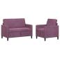 Preview: Sofa Set mit Stauraum 2 stk. Lila Polyester