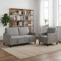 Preview: ARDEBO.de - Sofa Set mit Stauraum 2 stk. Hellgrau Polyester