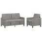 Preview: Sofa Set mit Stauraum 2 stk. Hellgrau Polyester