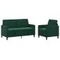 Preview: Sofa Set mit Stauraum 2 stk. Dunkelgrün Polyester