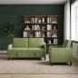Preview: ARDEBO.de - Sofa Set mit Stauraum 2 stk. Hellgrün Polyester