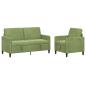 Preview: Sofa Set mit Stauraum 2 stk. Hellgrün Polyester