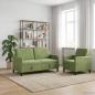 Preview: Sofa Set mit Stauraum 2 stk. Hellgrün Polyester