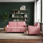 Preview: ARDEBO.de - Sofa Set mit Stauraum 2 stk. Rosa Polyester