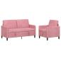 Preview: Sofa Set mit Stauraum 2 stk. Rosa Polyester