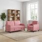 Preview: Sofa Set mit Stauraum 2 stk. Rosa Polyester