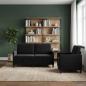 Preview: ARDEBO.de - Sofa Set mit Stauraum 2 stk. Schwarz Polyester