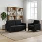 Preview: Sofa Set mit Stauraum 2 stk. Schwarz Polyester
