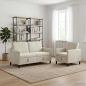 Preview: ARDEBO.de - Sofa Set mit Stauraum 2 stk. Creme Polyester